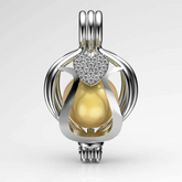 Tek Kalp Sarı Güney Denizi İncili Kolye