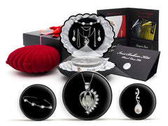 Beyaz Swarovski Yakamoz Takım Set