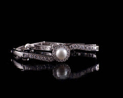 Beyaz Swarovski Damla Bileklik Set