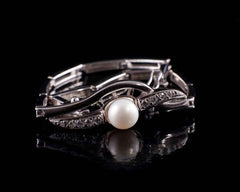 Beyaz Swarovski Dolunay Bileklik Set