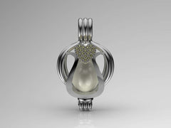 Tek Kalp İnci Kolye Seti Akoya - Tatlısu