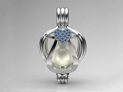 Tek Kalp İnci Kolye Seti Akoya - Tatlısu