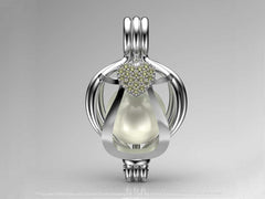 Tek Kalp İnci Kolye Seti Akoya - Tatlısu