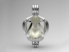 Tek Kalp Beyaz Güney Denizi İncili Kolye