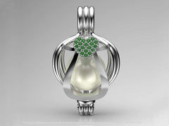 Tek Kalp İnci Kolye Seti Akoya - Tatlısu