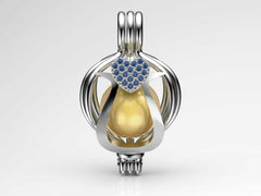 Tek Kalp Sarı Güney Denizi İncili Kolye