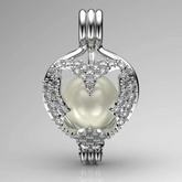 Kelebek Beyaz Güney Denizi İncili Kolye