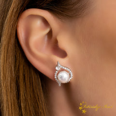 Beyaz Swarovski Kelebek Küpe Set