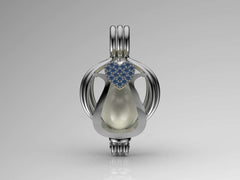 Tek Kalp İnci Kolye Seti Akoya - Tatlısu