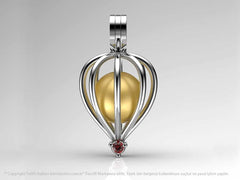 Tek Taş Sarı Güney Denizi İncili Kolye