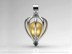 Tek Taş Sarı Güney Denizi İncili Kolye