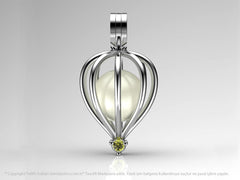 Tek Taş İnci Kolye Seti Akoya - Tatlısu