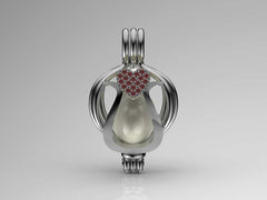 Tek Kalp İnci Kolye Seti Akoya - Tatlısu