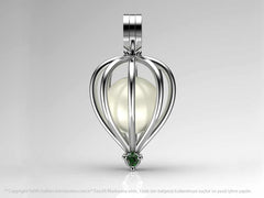 Tek Taş Beyaz Güney Denizi İncili Kolye