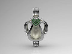 Tek Kalp İnci Kolye Seti Akoya - Tatlısu