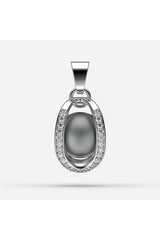 Sonsuz Tutku Siyah Tahiti İncili Kolye - Beyaz Zircon