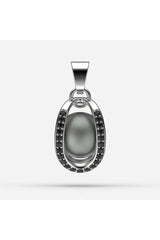 Sonsuz Tutku Siyah Tahiti İncili Kolye - Siyah Zircon