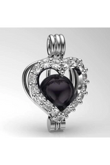 Okyanusun Kalbi Tahiti Siyah İncili Kolye - Siyah Swarovski