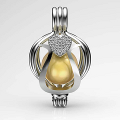 Tek Kalp Sarı Güney Denizi İncili Kolye