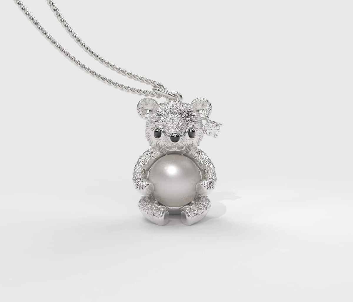 White Teddy Hug Beyaz Güney Denizi İncili Kolye