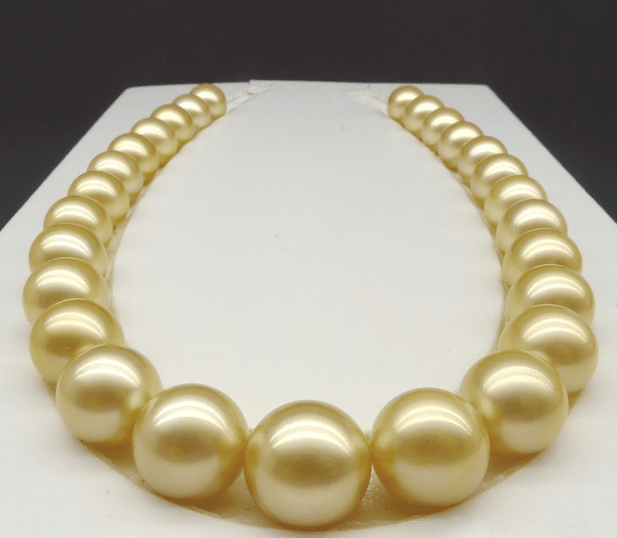 Sarı Güney Denizi Dizi İnci Kolye