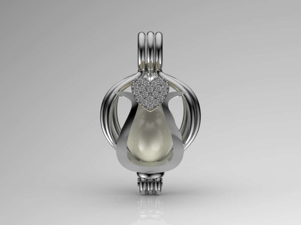 Tek Kalp  İnci Kolye Seti Akoya - Tatlısu