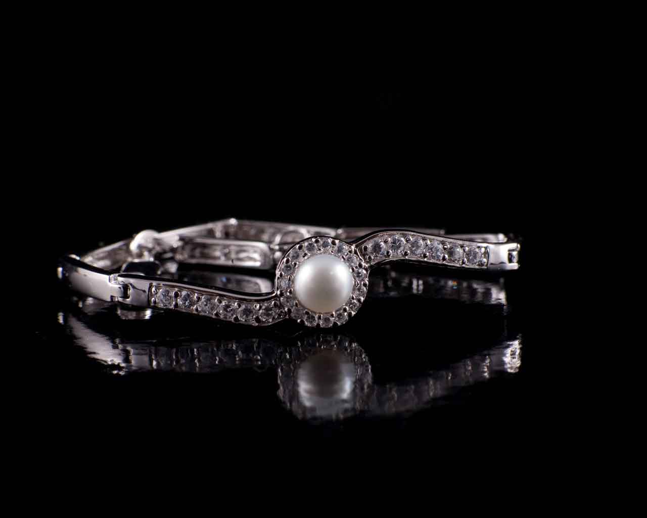 Beyaz Swarovski Damla Bileklik Set