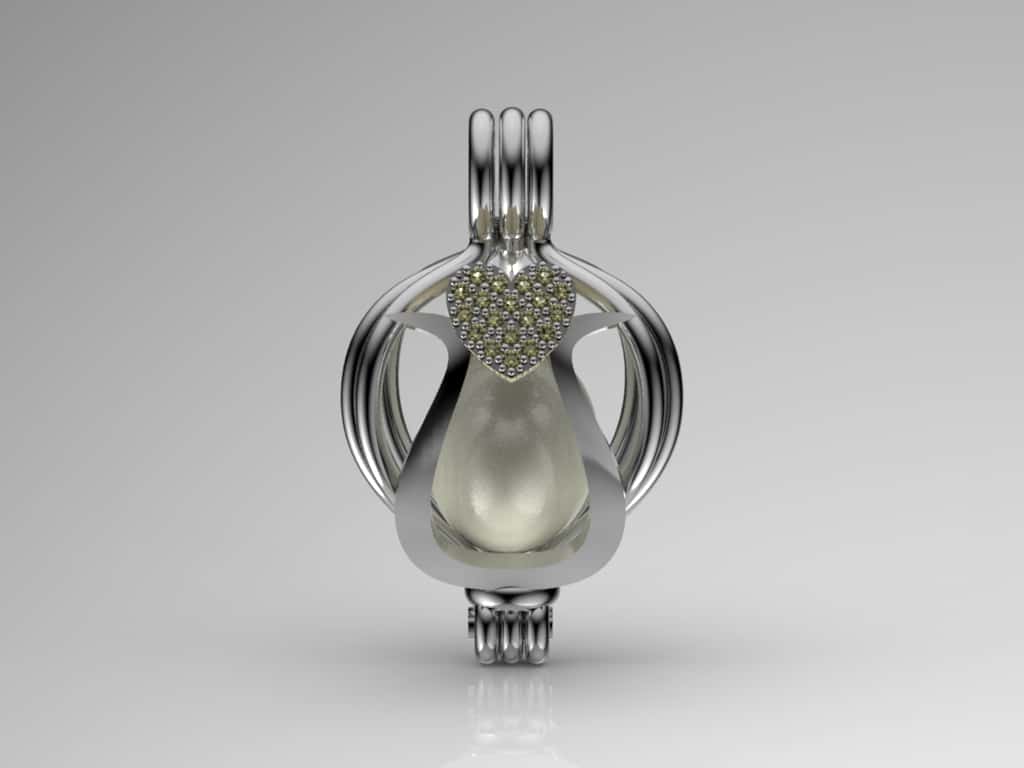 Tek Kalp  İnci Kolye Seti Akoya - Tatlısu