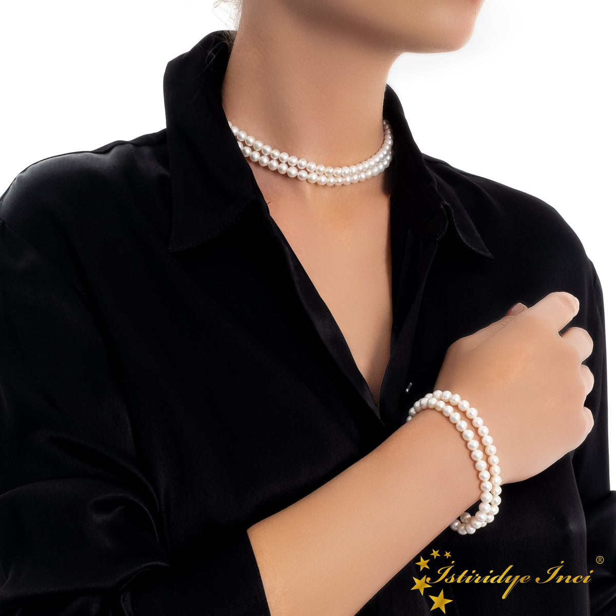 Double Dizi İnci Seti Akoya