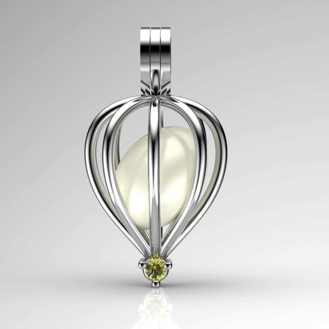 Tek Taş İnci Kolye Seti Akoya - Tatlısu