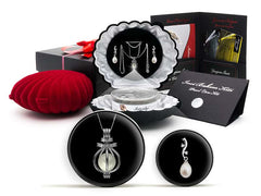 Beyaz Swarovski Hürrem Küpe Set