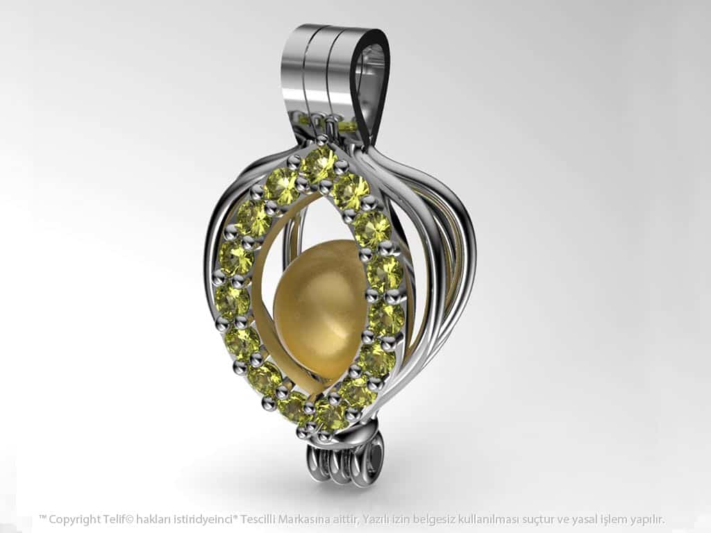 İnci Tanem  Sarı Güney Denizi İncili Kolye