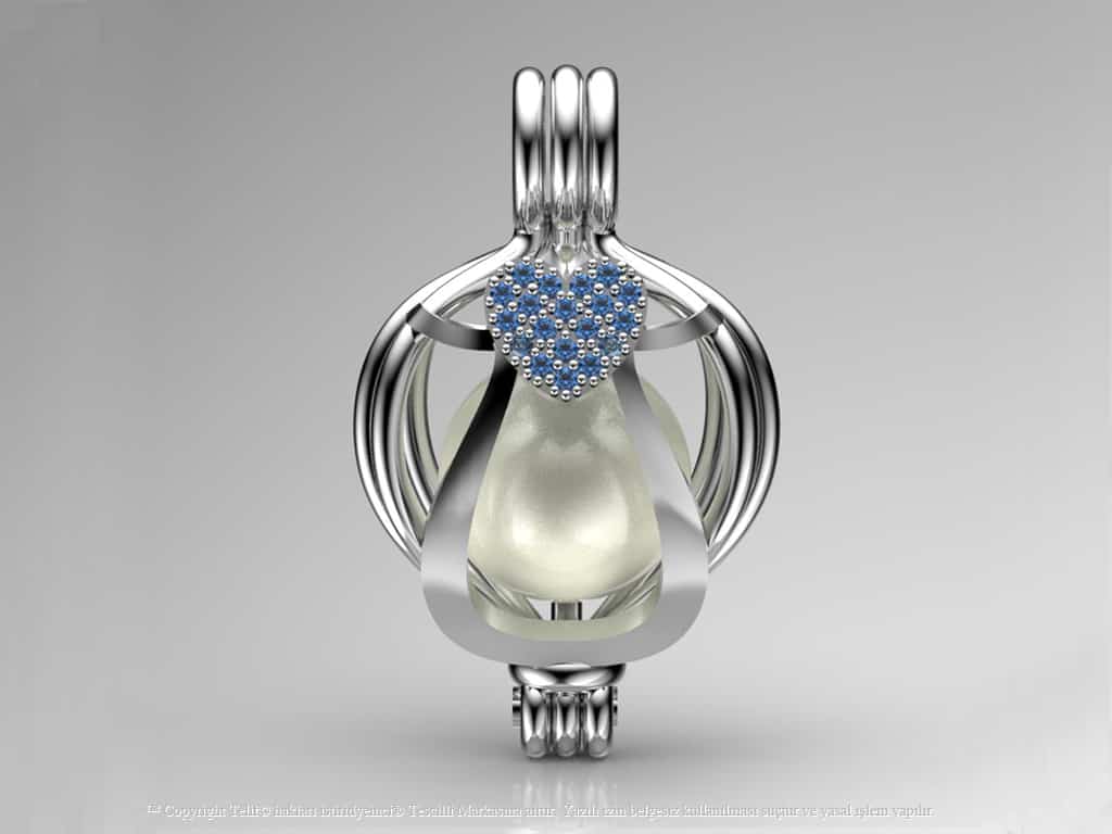 Tek Kalp  İnci Kolye Seti Akoya - Tatlısu