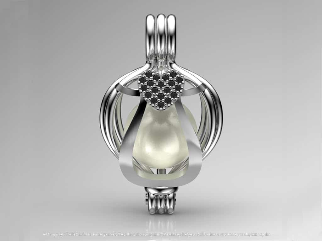 Tek Kalp  İnci Kolye Seti Akoya - Tatlısu