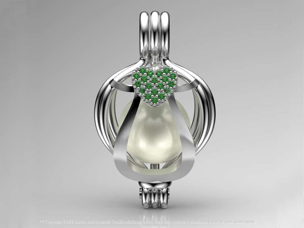 Tek Kalp  İnci Kolye Seti Akoya - Tatlısu