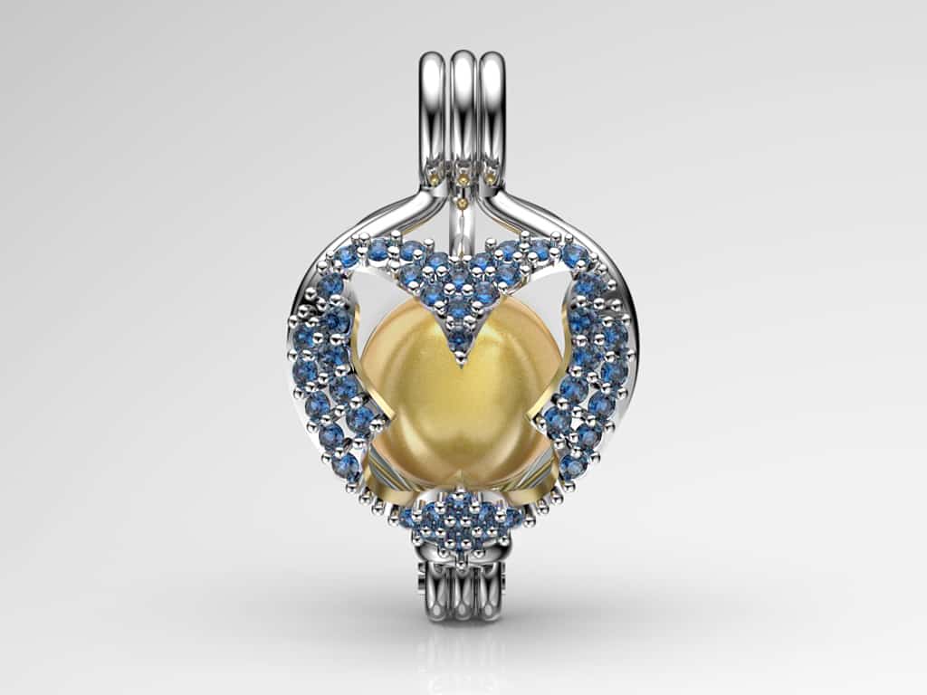 Kelebek Sarı Güney Denizi İncili Kolye