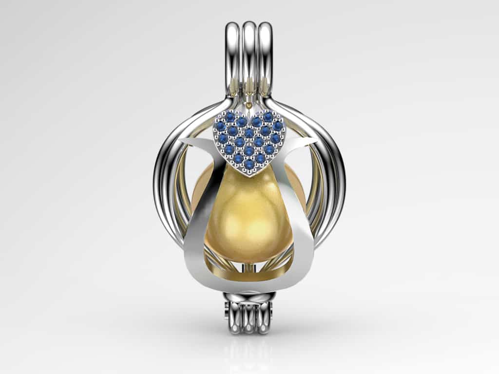 Tek Kalp Sarı Güney Denizi İncili Kolye