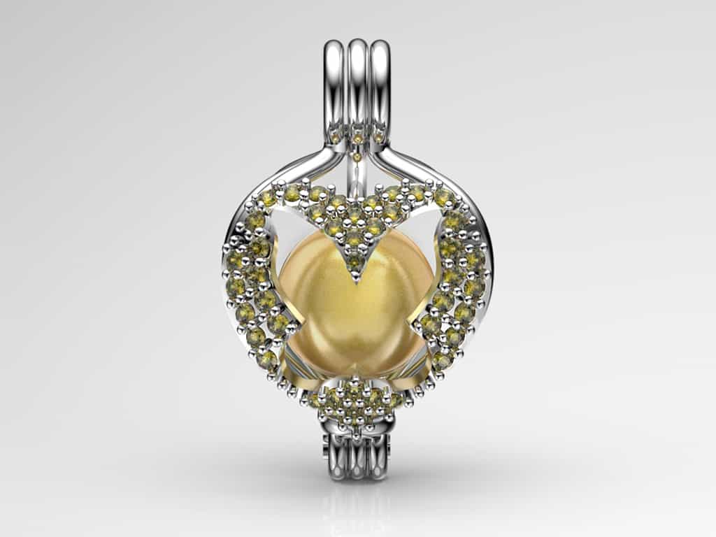 Kelebek Sarı Güney Denizi İncili Kolye