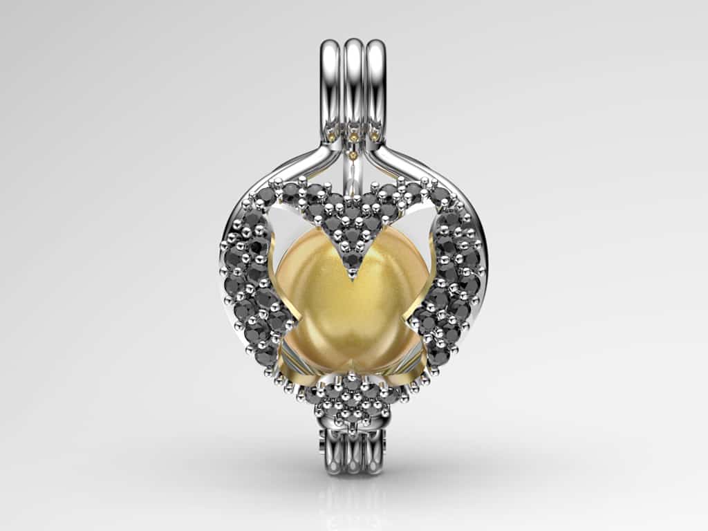 Kelebek Sarı Güney Denizi İncili Kolye