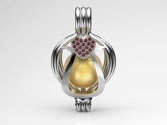 Tek Kalp Sarı Güney Denizi İncili Kolye