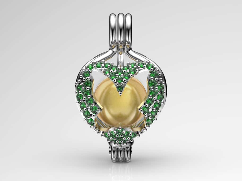 Kelebek Sarı Güney Denizi İncili Kolye