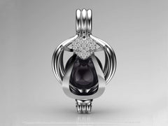 Tek Kalp Tahiti Siyah İncili Kolye