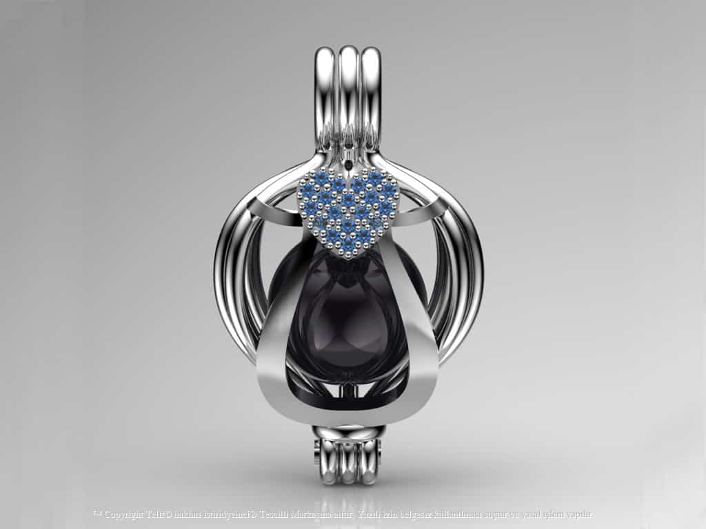 Tek Kalp Tahiti Siyah İncili Kolye