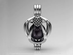 Tek Kalp Tahiti Siyah İncili Kolye