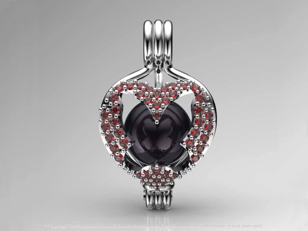 Kelebek Tahiti Siyah İncili Kolye