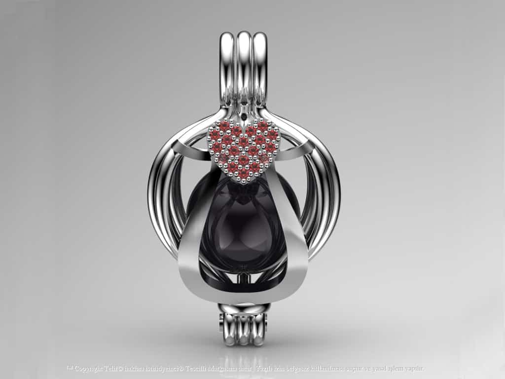 Tek Kalp Tahiti Siyah İncili Kolye