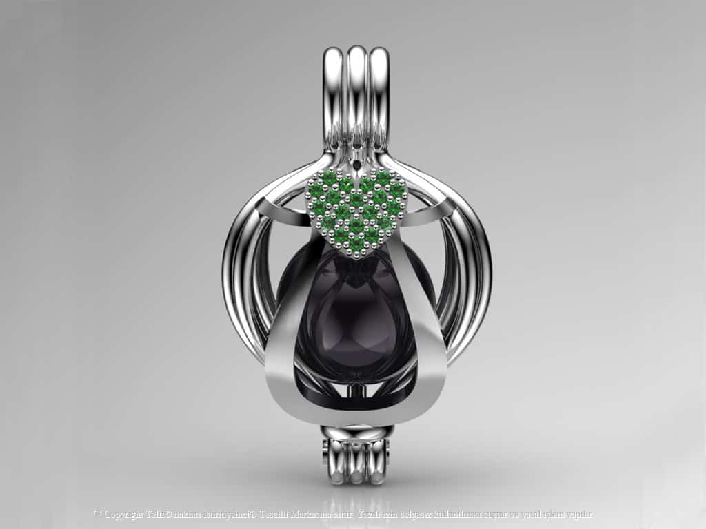 Tek Kalp Tahiti Siyah İncili Kolye