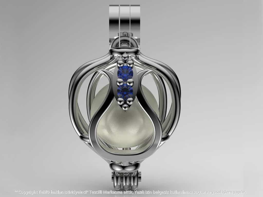 Lalezar Beyaz Güney Denizi İncili Kolye