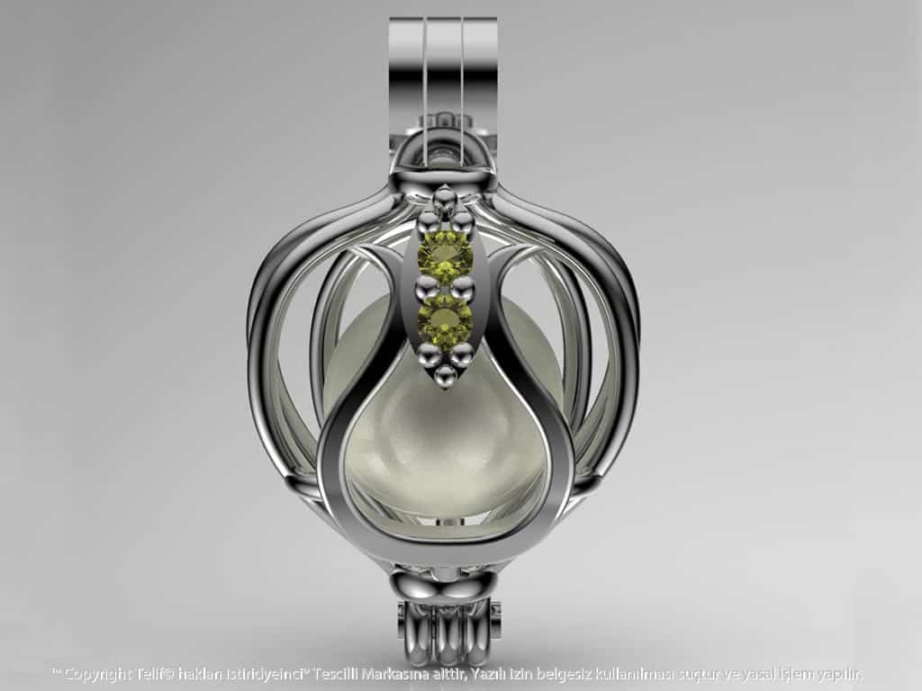 Lalezar Beyaz Güney Denizi İncili Kolye