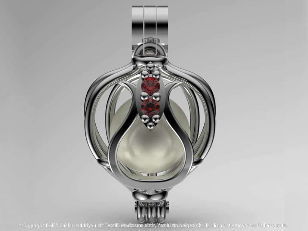 Lalezar Beyaz Güney Denizi İncili Kolye